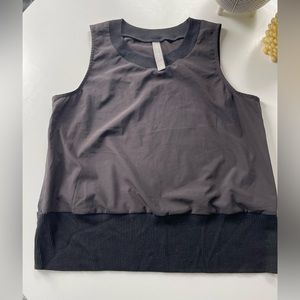 ATHLETA Silk Tank Top with Cotton Ribbed Collar and Band XXS